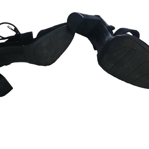 Christian Siriano for Payless Women's Size 5.5 Black Suede Tie Front 3.5" Heels - Picture 5 of 7